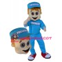 Young Man Dressed In Blue With A Cap Mascot Costume