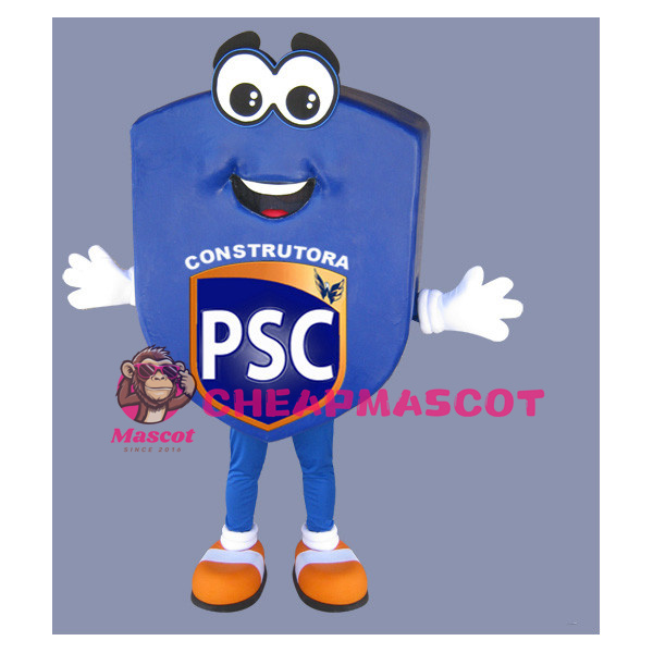 Adult Cartoon Blue Shield Mascot Costume