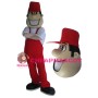 Young Man Dressed In Red With A Cap Mascot Costume