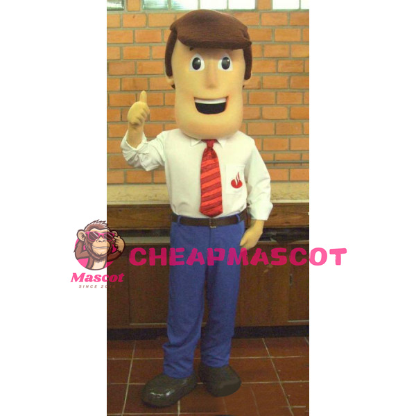 Smiling Young Man Mascot Costume