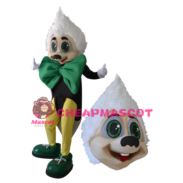 Adult Cartoon White-haired Fox In A Tuxedo Mascot Costume 