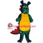 Adult Size Green & Yellow Dinosaur Mascot Costume 