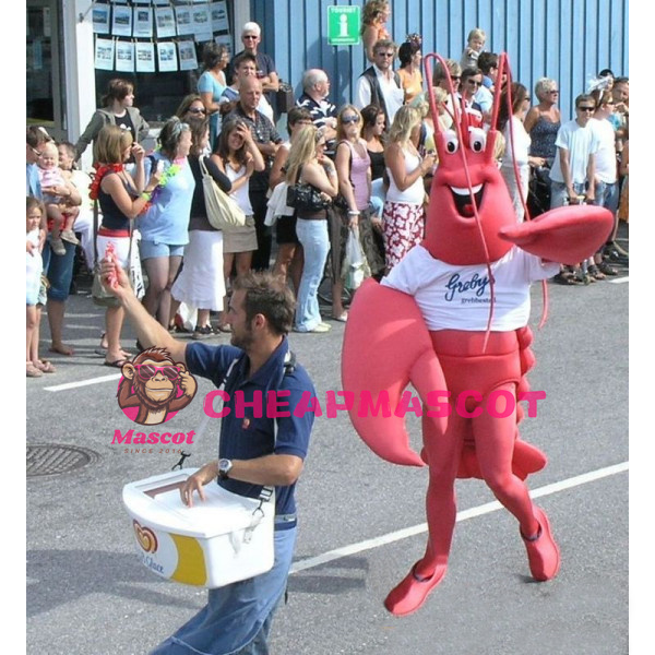 Huge Cartoon Red Lobster Mascot Adult Costume 