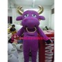 Purple Bull With Golden Horns Mascot Adult Costume 