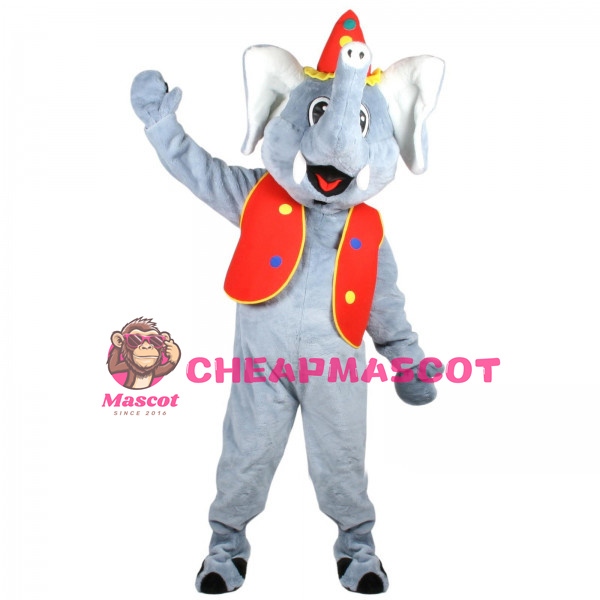 Lovely Circus Gray Elephant Mascot Adult Costume 