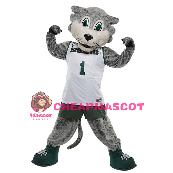 Basketball Gray Wolf Mascot Adult Costume 