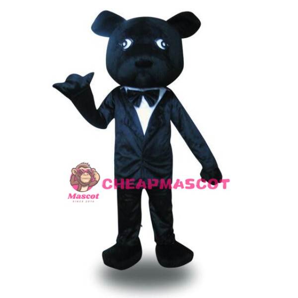 Gentleman Black Bear Mascot Costume