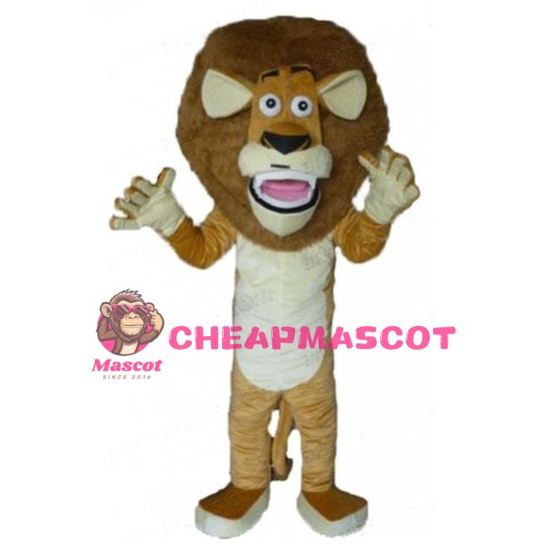 Surprised Brown Lion Mascot Costume