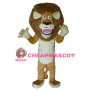 Surprised Brown Lion Mascot Costume
