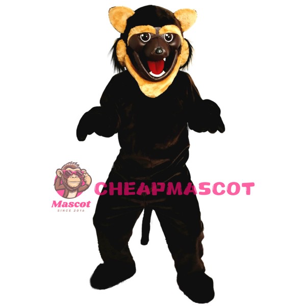 Roaring Leopard With Light Brown Eyebrow Mascot Costume