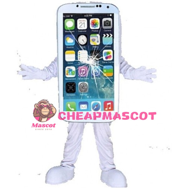 Broken White Phone Mascot Costume