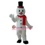 Snowman Wearing Red Scarf Mascot Costume