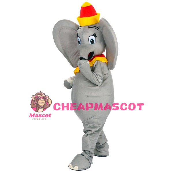 Big Ears Gray Elephant Mascot Costume