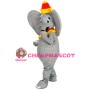 Big Ears Gray Elephant Mascot Costume