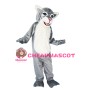 Docile Gray & White Tiger Mascot Costume
