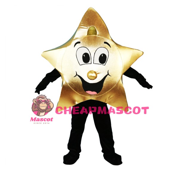 Cartoon Golden Pentagram Mascot Costume