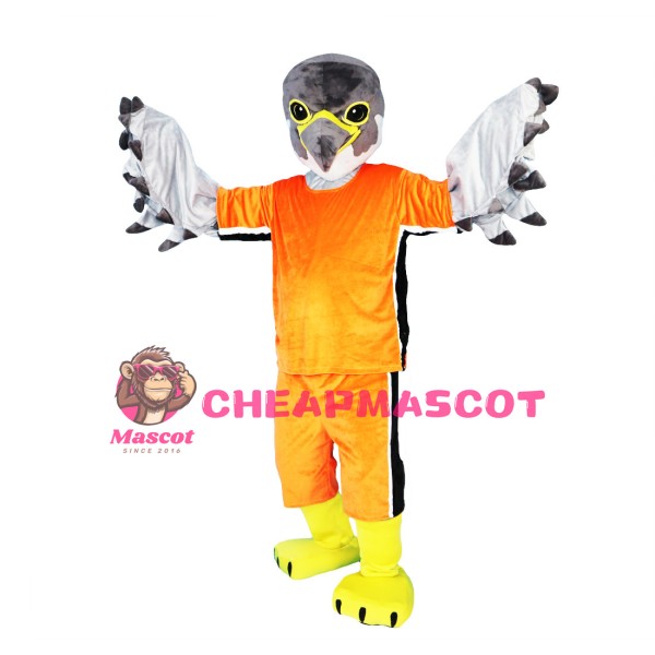 Athlete Eagle In Orange Set Mascot Costume