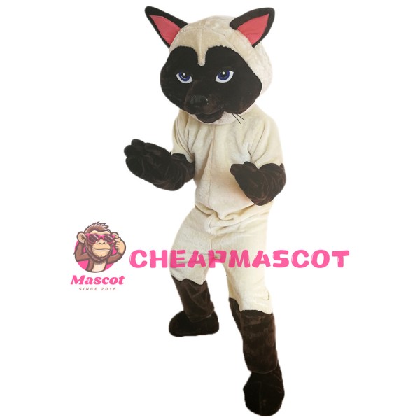 Pink Ears Milky Raccoon Mascot Costume
