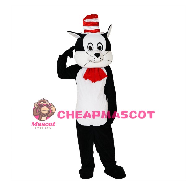 Circus Cat With Red Cravat Mascot Costume