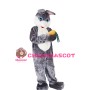 Grey Rabbit Eating Carrot Mascot Costume