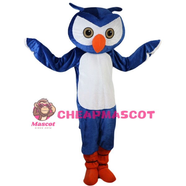 Big Nose Blue Owl Mascot Costume