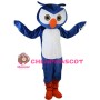 Big Nose Blue Owl Mascot Costume