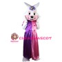 Elegant Rabbit With Pink Purple Dress Mascot Costume