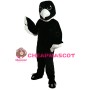 All Black Bird With White Beak Mascot Costume