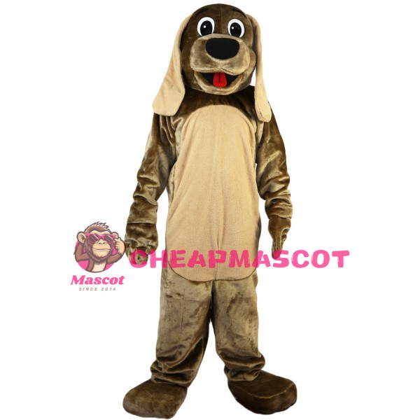 Brown Dog With Ears Drooping Mascot Costume