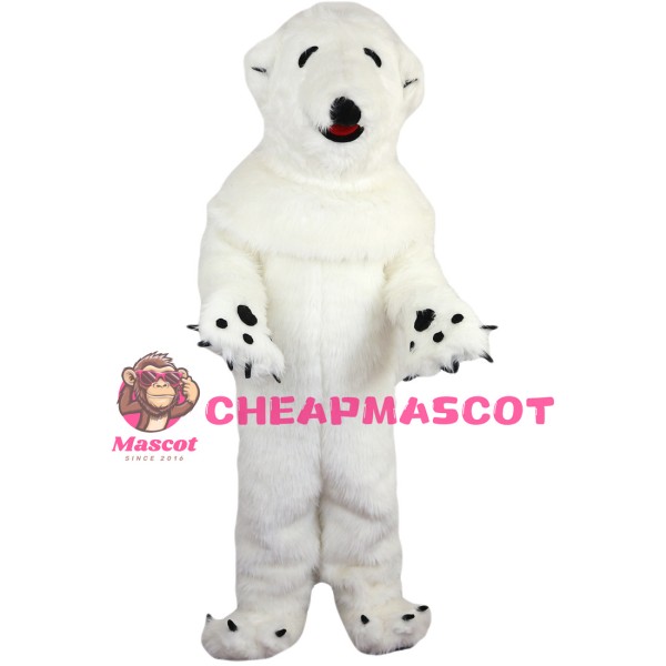 Furry Strong Polar Bear Mascot Costume