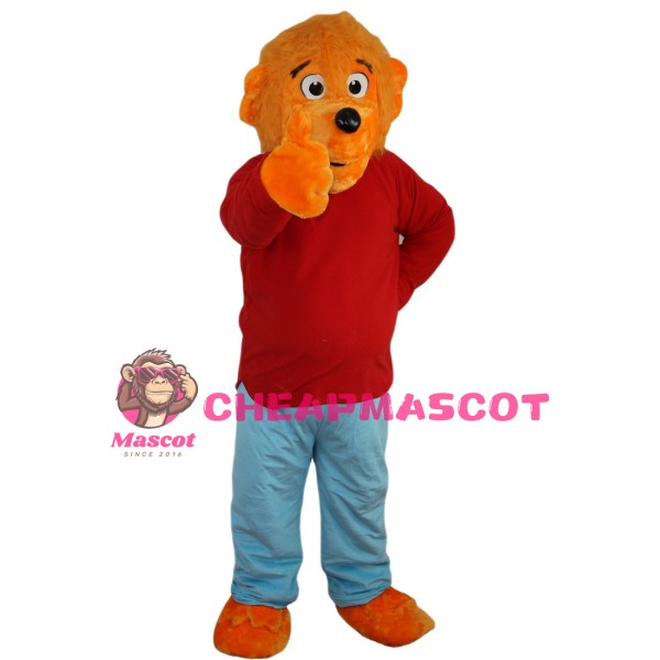 Clever Dog With Red Pullover Mascot Costume