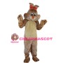Light Brown Rabbit With Orange Ears Mascot Costume