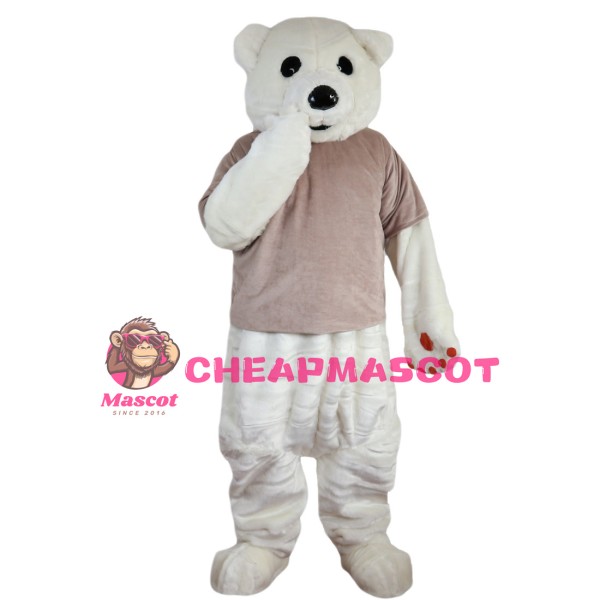Ignorant White Bear Mascot Costume