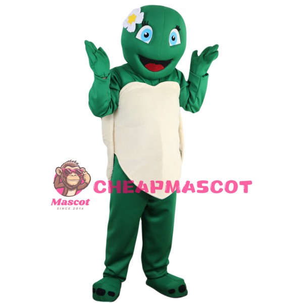 Blue Eyes Turtle With Flower Mascot Costume