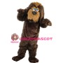 Dark Brown Long Fur Dog Mascot Costume