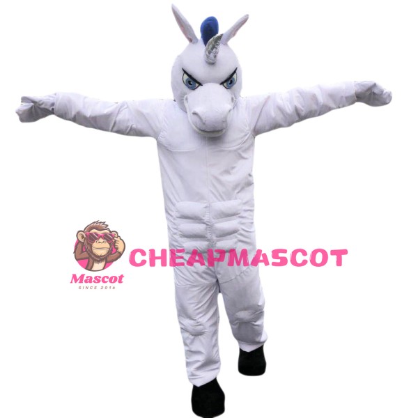 Running Horse With Blue Tail Mascot Costume
