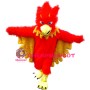 Long Fur Red Flame Bird Mascot Costume