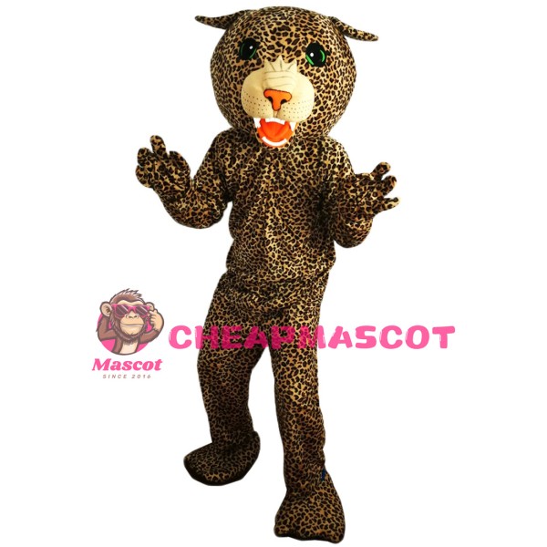 Green Eyes Yellow Leopard Mascot Costume