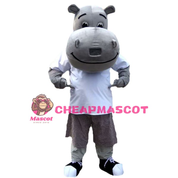 Casual Pleasant Hippo Mascot Costume