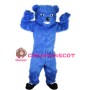Long Fur Blue Bear Mascot Costume