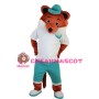 Brown Fox Wearing Green Pants Mascot Costume