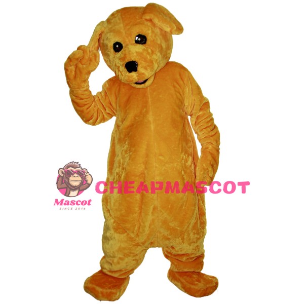 Polite Furry Brown Dog Mascot Costume