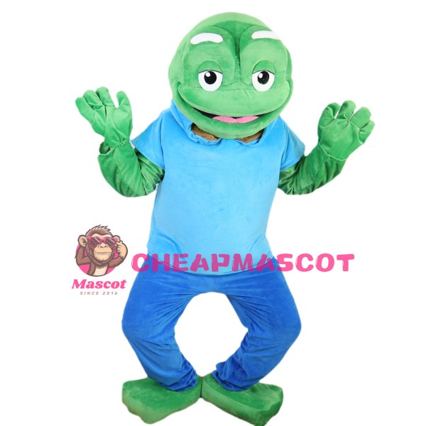 Old Frog With Blue Set Mascot Costume