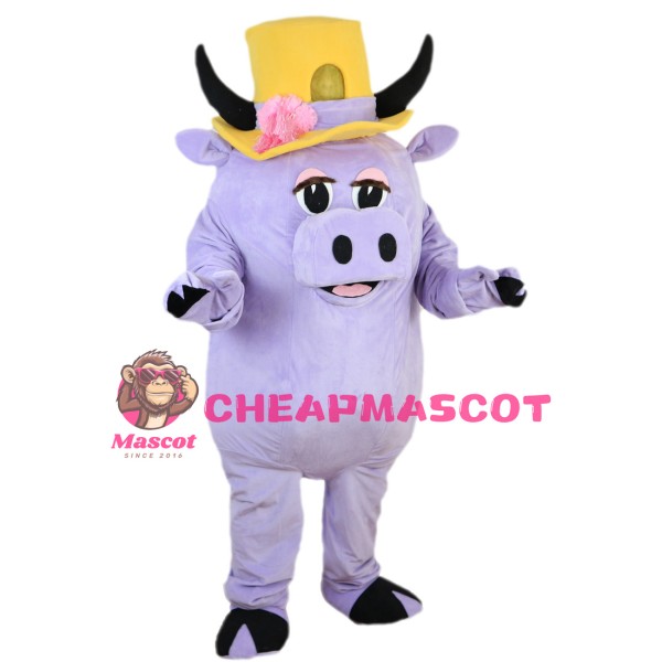 Special Look Light Purple Cattle Mascot Costume