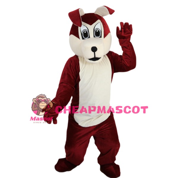 Red Brown Cartoon Dog Mascot Costume