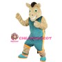 Lively Horse With Dark Green Set Mascot Costume