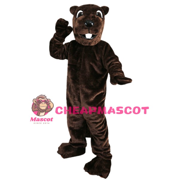 Brown Bucket Otter Mascot Costume