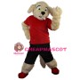 Mischievous Beige Dog Mascot Costume