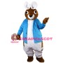 Big Rabbit With Blue Coat Mascot Costume