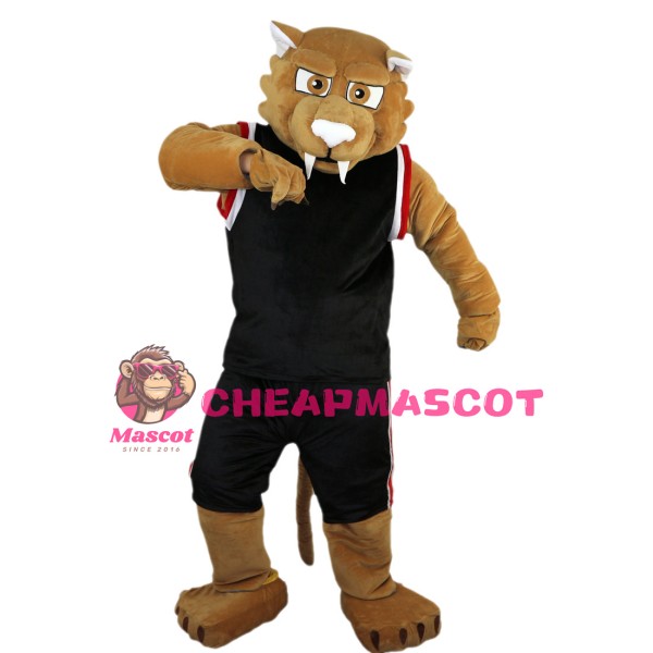Sports Tiger With Black Set Mascot Costume